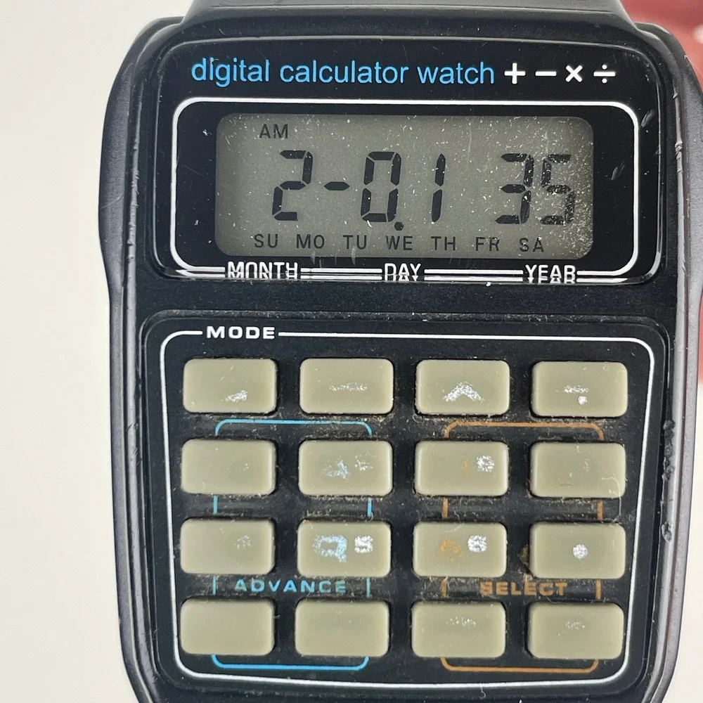 Paul Frank Retro Tech Digital Calculator Watch Black Nerdcore Geek Chic Y2K Read
